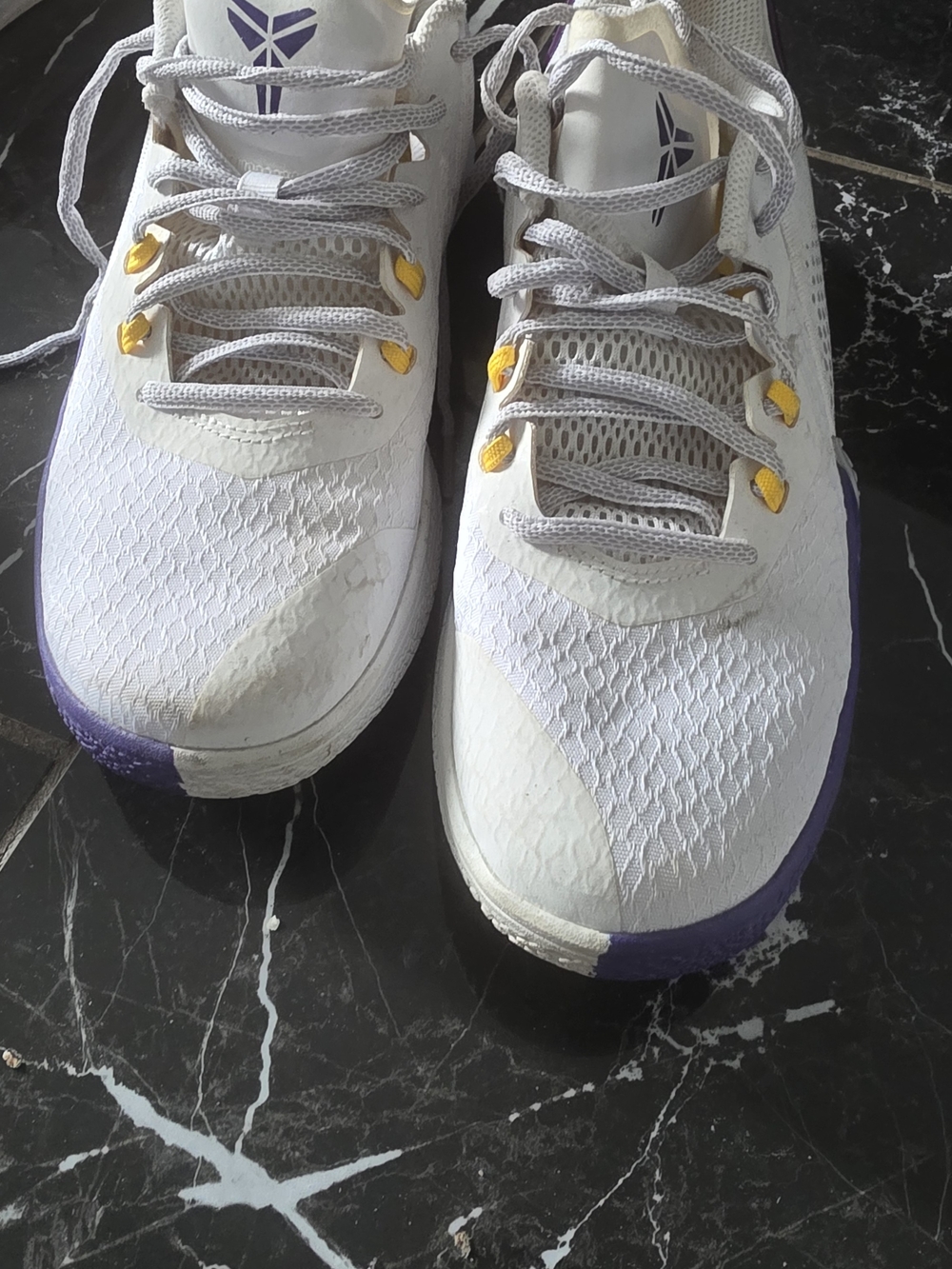 Nike Women's White Purple and Gold Accent Athletic Shoes